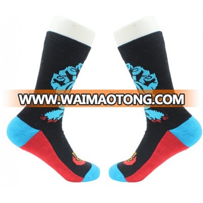 custom logo printing crew cushion mens sport compression socks